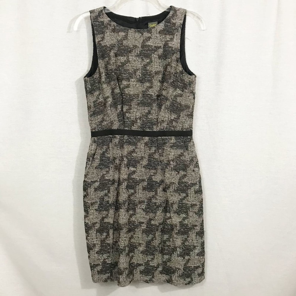 Taylor Shimmer Houndstooth Sheath Dress EUC Size 6